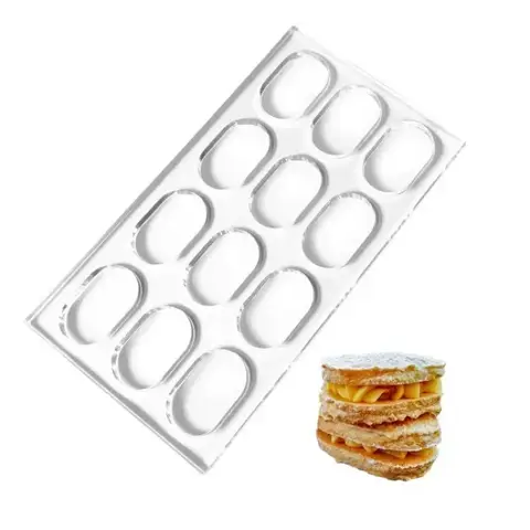 Clear Polycarbonate Dacquoise Cake Mold Oval Round Sharped Dakovaz Macaron Mould Cake Decorating Tool Bakeware