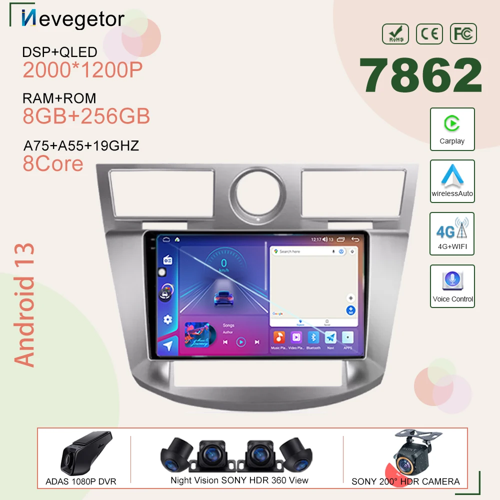 Car Android 13 For Chrysler Sebring 3 JS 2006 - 2010 Auto Radio Stereo Head Unit Multimedia Player GPS Navigation 7862 5G Wifi
Car Android 13 For Chrysler Sebring 3 JS 2006 - 2010 Auto Radio Stereo Head Unit Multimedia Player GPS Navigation 7862 5G Wifi