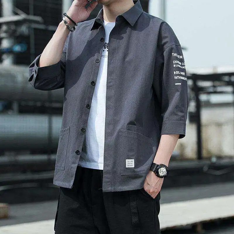 Wear Resistant Men's Shirt for Work Six-Seven Half Sleeve Business Casual Loose Fit Polyester Fiber Summer Construction Site
Wear Resistant Men's Shirt for Work Six-Seven Half Sleeve Business Casual Loose Fit Polyester Fiber Summer Construction Site