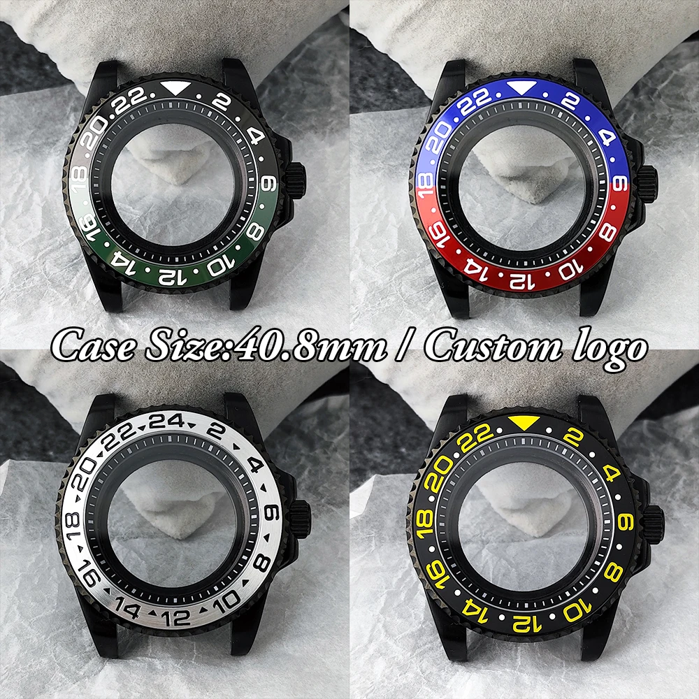 NH34 case GMT case men's watch 40.8mm stainless steel black case custom logo case suitable for NH34 movement watch accessories
NH34 case GMT case men's watch 40.8mm stainless steel black case custom logo case suitable for NH34 movement watch accessories