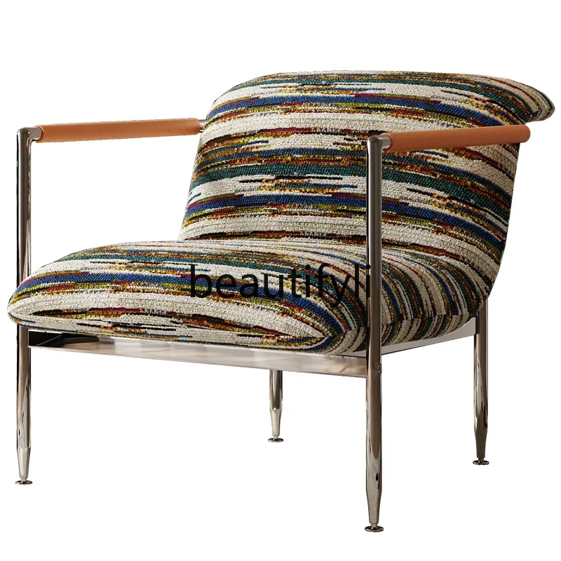 Leisure chair cotton and linen designer creative living room balcony high-end single sofa chair
Leisure chair cotton and linen designer creative living room balcony high-end single sofa chair