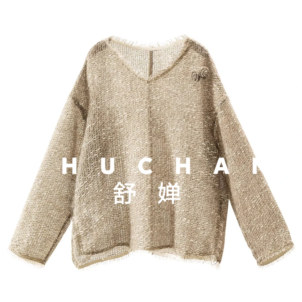 Ранняя весна 2026, легкий роскошный шерстяной вязаный свитер с v-образным вырезом, женская блузка 10G9
Ранняя весна 2026, легкий роскошный шерстяной вязаный свитер с v-образным вырезом, женская блузка 10G9