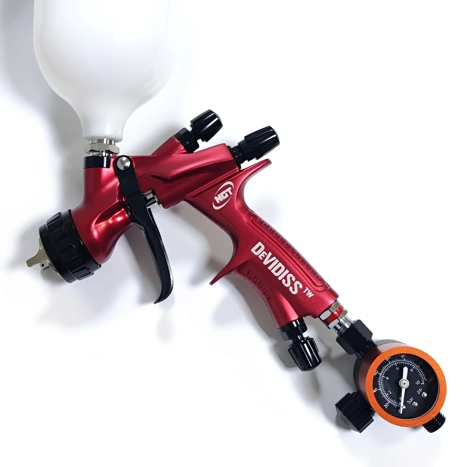 DeVidiss HVLP NGT Pro TE20 Lite Spray Gun Kit Professional 1.3mm Nozzle with Pressure Gauge Regulator, Suitable for Varnish
DeVidiss HVLP NGT Pro TE20 Lite Spray Gun Kit Professional 1.3mm Nozzle with Pressure Gauge Regulator, Suitable for Varnish