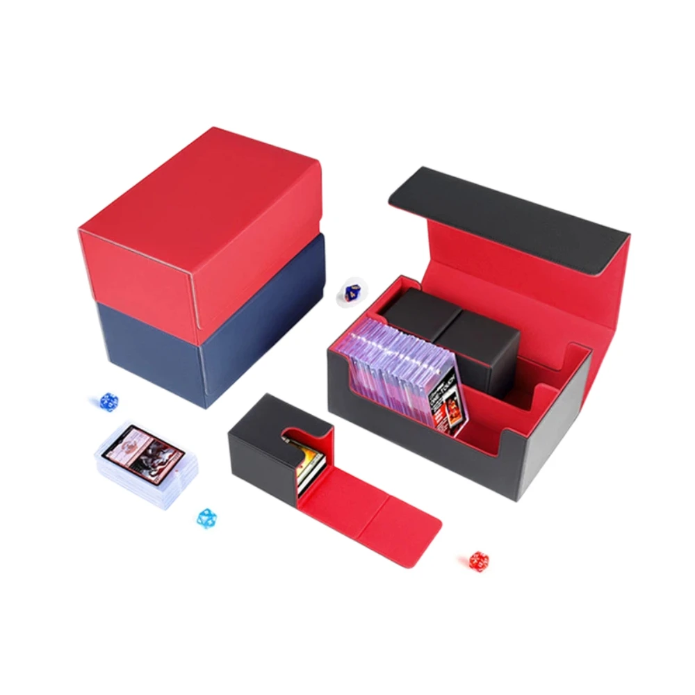 Magnetic PU Dual Compartment Card Storage Box Large Capacity for 35PT Card Slabs
Magnetic PU Dual Compartment Card Storage Box Large Capacity for 35PT Card Slabs
