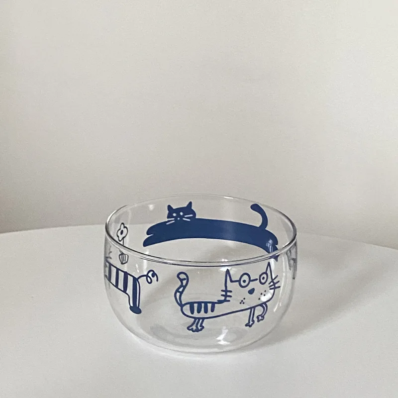 Забавные и милые стеклянные миски в форме кошки, устойчивые к высоким температурам мультяшные миски для фруктов и йогурта из боросиликатного материала, бытовая посуда
Забавные и милые стеклянные миски в форме кошки, устойчивые к высоким температурам мультяшные миски для фруктов и йогурта из боросиликатного материала, бытовая посуда