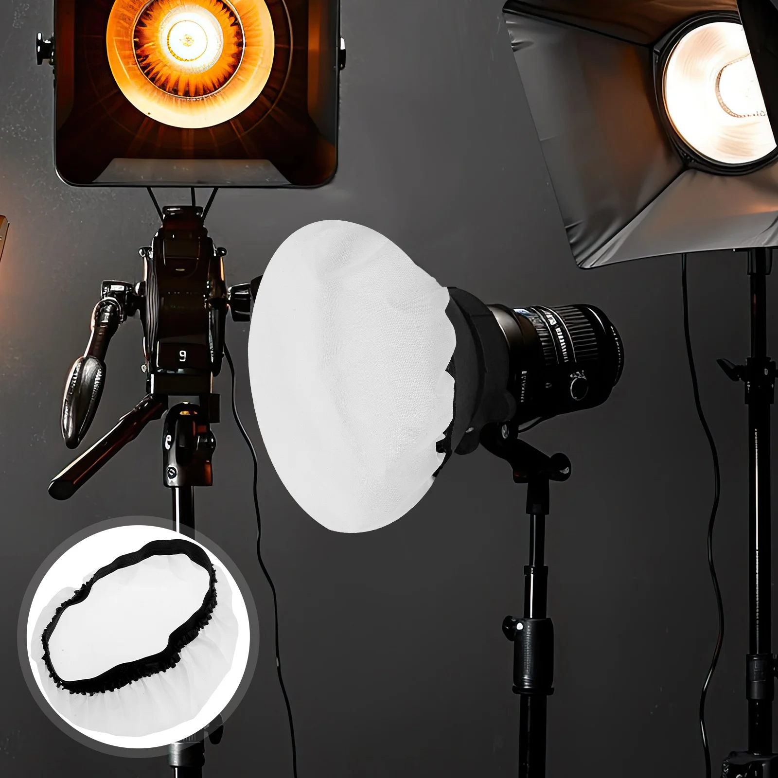 2Pcs Flash Lamp Shade Cloth Art Round Light Cover for Photography Fill Light Lampshade Gentle Diffuser Studio Lighting Accessory
2Pcs Flash Lamp Shade Cloth Art Round Light Cover for Photography Fill Light Lampshade Gentle Diffuser Studio Lighting Accessory