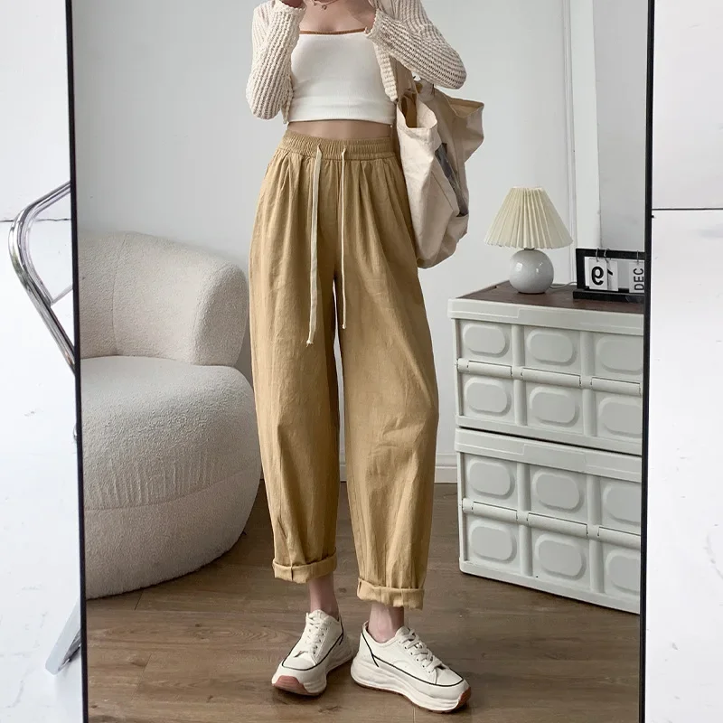 Japanese Korean Style Women's Summer Cotton Linen High-waist Slim 2024 New Casual Old Man Nine-point Straight-leg Wide Leg Pants
Japanese Korean Style Women's Summer Cotton Linen High-waist Slim 2024 New Casual Old Man Nine-point Straight-leg Wide Leg Pants