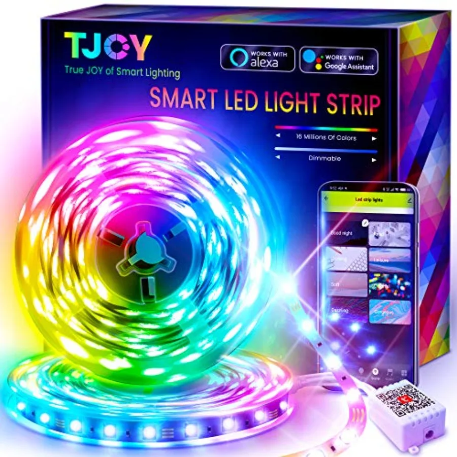 50Feet Smart Led Strip Lights for Bedroom, Alexa Led Light Strip, 5050 RGB Color Changing Music Sync Led Lights Strip with App
50Feet Smart Led Strip Lights for Bedroom, Alexa Led Light Strip, 5050 RGB Color Changing Music Sync Led Lights Strip with App