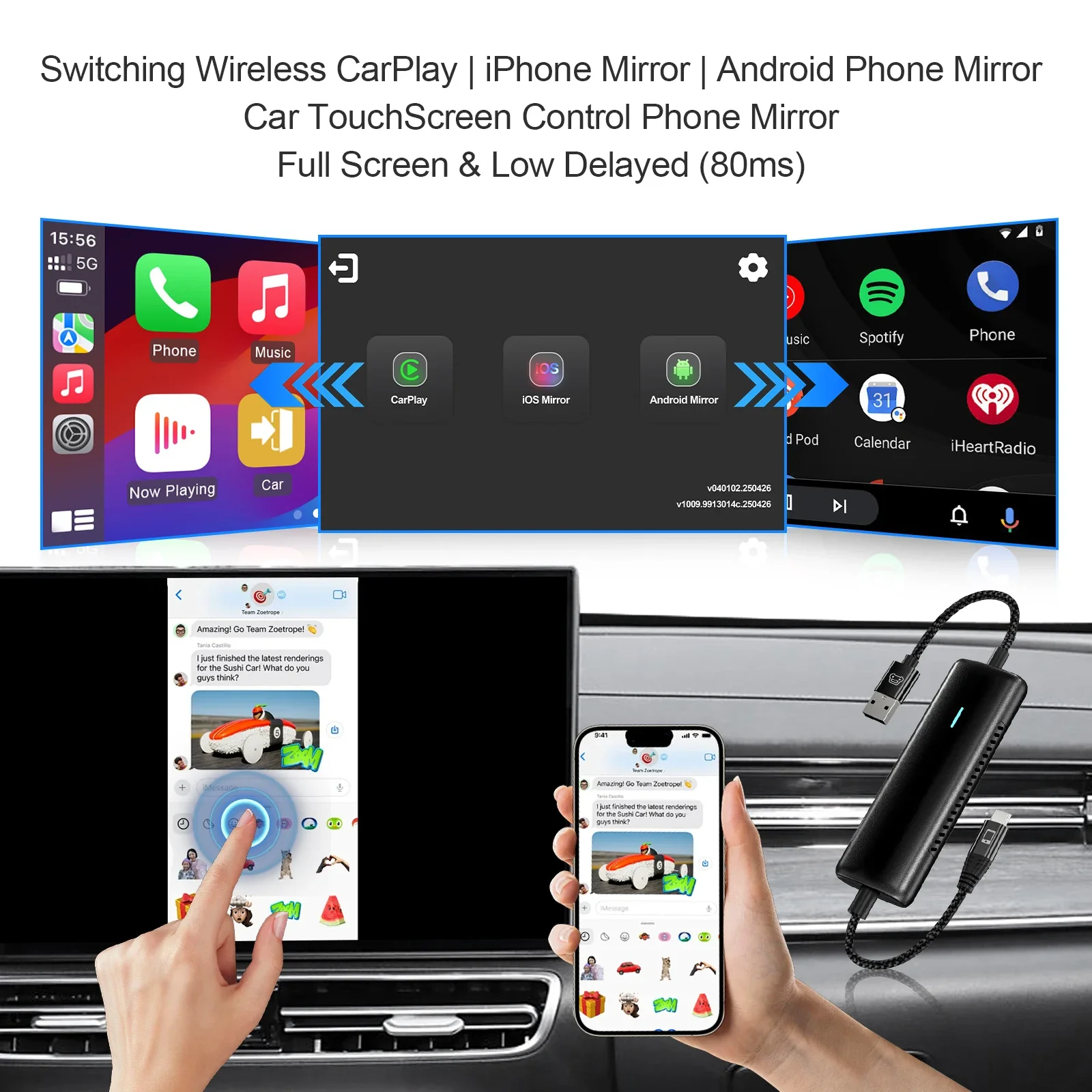 Best Seller 2025 Upgraded Wireless CarPlay Adapter MirrorTouch Bi-Directional Control USBA To C Easy Plug & Play For Car Media E
Best Seller 2025 Upgraded Wireless CarPlay Adapter MirrorTouch Bi-Directional Control USBA To C Easy Plug & Play For Car Media E