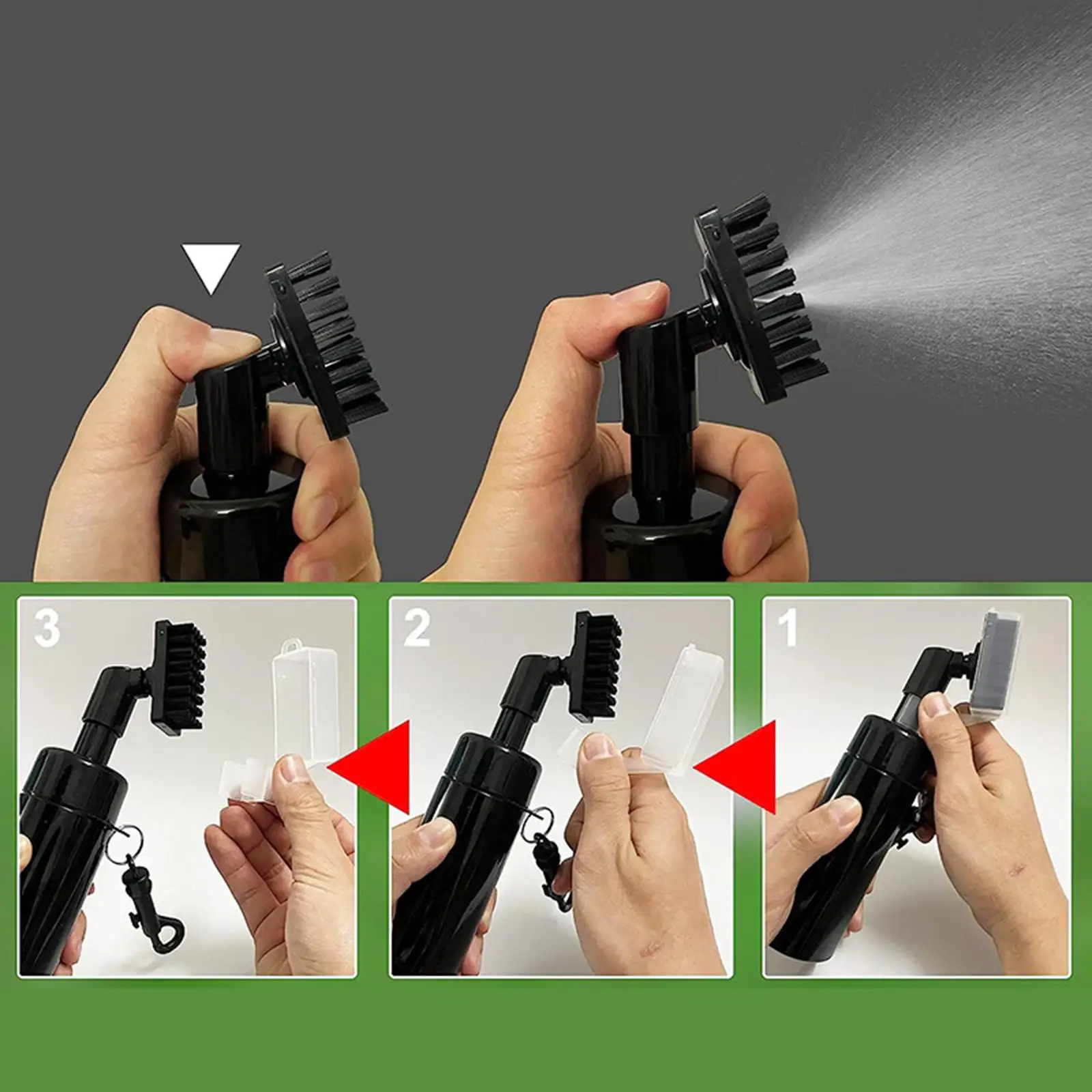 Golf Club Cleaner Brush with Nylon Bristles Leak Water Spray Bottle Head Groove
Golf Club Cleaner Brush with Nylon Bristles Leak Water Spray Bottle Head Groove