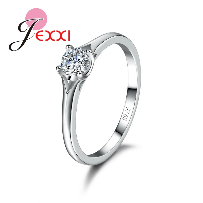 Simple Design Women/Girls Charm Wedding Ring With Cubic Zircon Crystal 925 Sterling Silver Party Accessories For Females
Simple Design Women/Girls Charm Wedding Ring With Cubic Zircon Crystal 925 Sterling Silver Party Accessories For Females