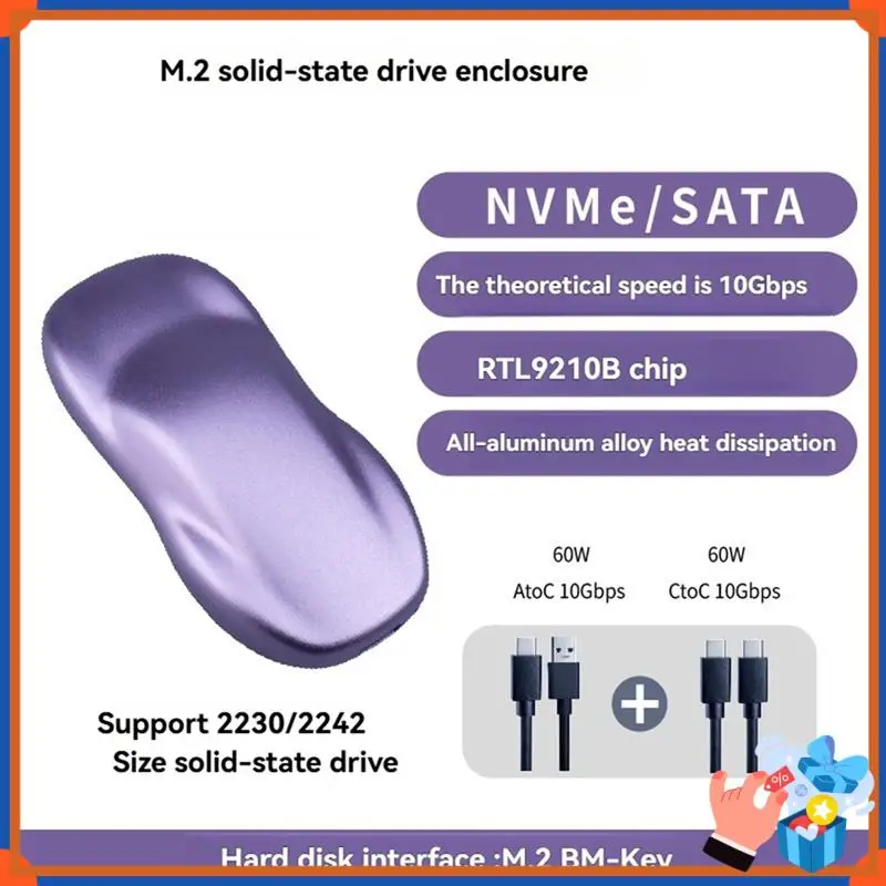 Compact M.2 Nvme/SATA SSD Enclosure M.2 To USB Type C External SSD Case Support 2230 2242 SSD
Compact M.2 Nvme/SATA SSD Enclosure M.2 To USB Type C External SSD Case Support 2230 2242 SSD