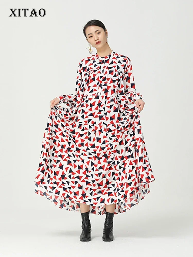 XITAO Geometric Casual Dress Women Print Asymmetrical Tide Fashion New Style Stand Collar Long Sleeve Draped Loose Button ZY4490
XITAO Geometric Casual Dress Women Print Asymmetrical Tide Fashion New Style Stand Collar Long Sleeve Draped Loose Button ZY4490