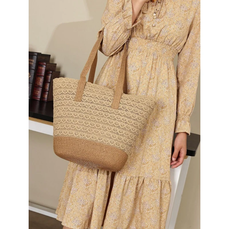 2026New Summer Women's Bags,New lace-spliced large-capacity high-end straw handbag/shoulder bag,Vacation Beach Tote Bag
2026New Summer Women's Bags,New lace-spliced large-capacity high-end straw handbag/shoulder bag,Vacation Beach Tote Bag