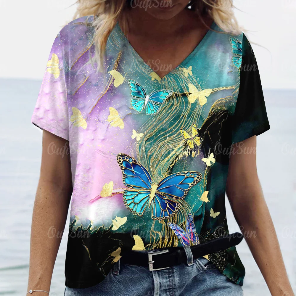2024 New Style Women T shirt Summer Floral Butterfly T-Shirt Women's Clothing Oversized Designer Short Sleeve V Neck Tee Blouse
2024 New Style Women T shirt Summer Floral Butterfly T-Shirt Women's Clothing Oversized Designer Short Sleeve V Neck Tee Blouse