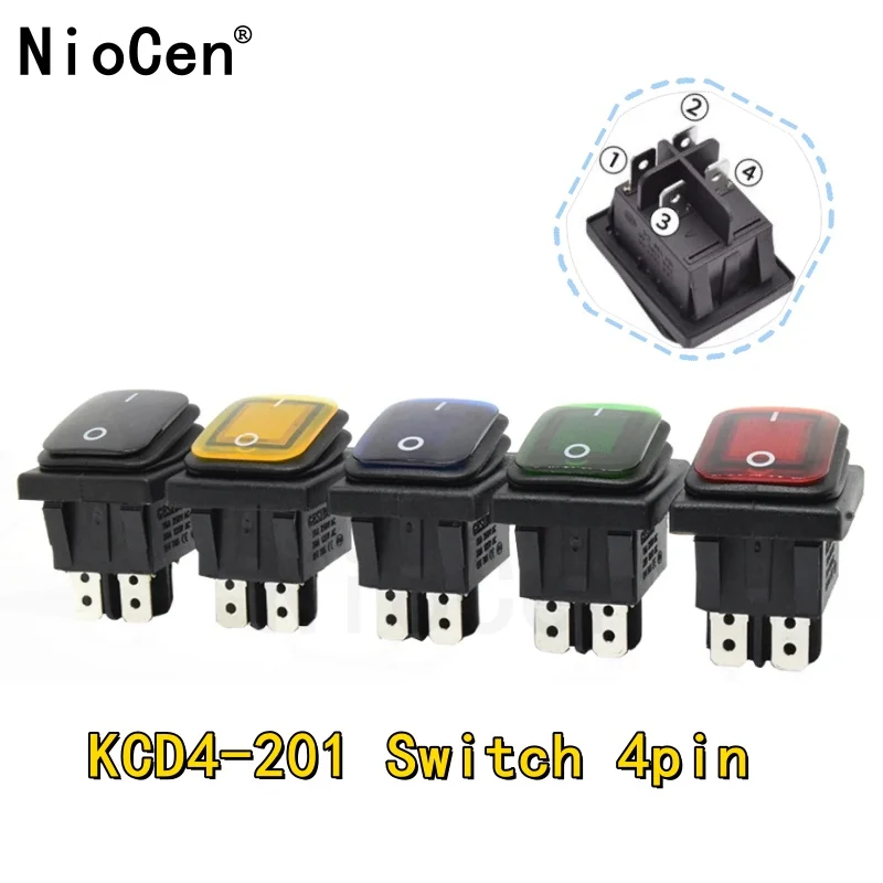 (1pcs)30x22 Heavy Duty Waterproof Rocker Switch 12V-24V Red LED Light Illuminated 16A 250VAC KCD4-201 DPST Switch 4pin
(1pcs)30x22 Heavy Duty Waterproof Rocker Switch 12V-24V Red LED Light Illuminated 16A 250VAC KCD4-201 DPST Switch 4pin