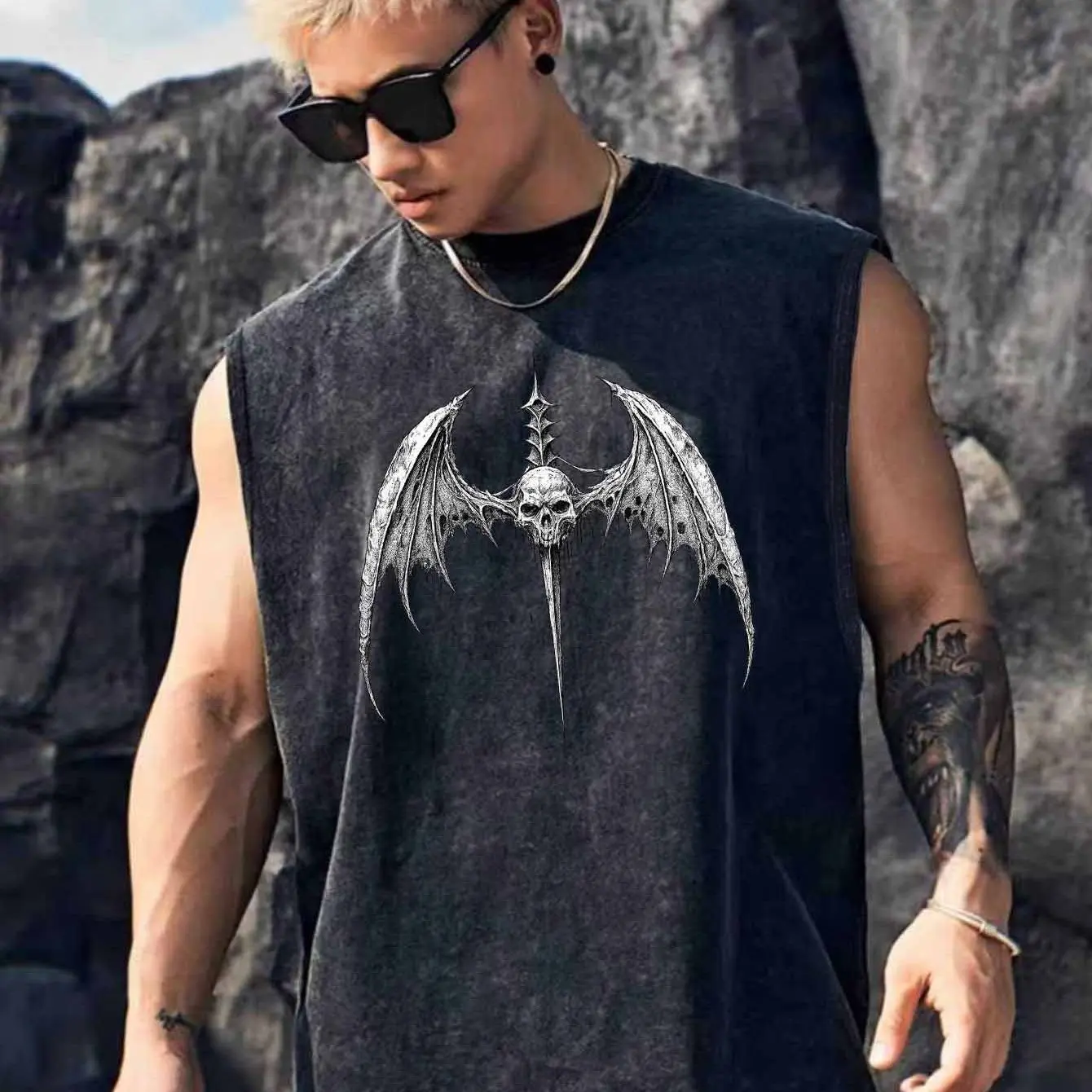Dark Wing Skull Men's Retro Washable Tank Top Trendy Creative Printed Pattern Retro High Street Style Casual Street Clothing
Dark Wing Skull Men's Retro Washable Tank Top Trendy Creative Printed Pattern Retro High Street Style Casual Street Clothing