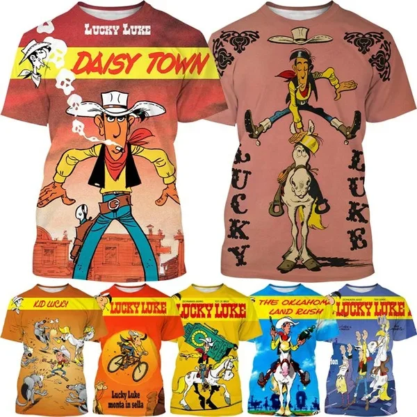 Summer Funny Lucky Luke Cartoon Animation Pattern 3D Printed Men's Short-sleeved T-shirt Unisex Casual Round Neck Cool T-shirt
Summer Funny Lucky Luke Cartoon Animation Pattern 3D Printed Men's Short-sleeved T-shirt Unisex Casual Round Neck Cool T-shirt