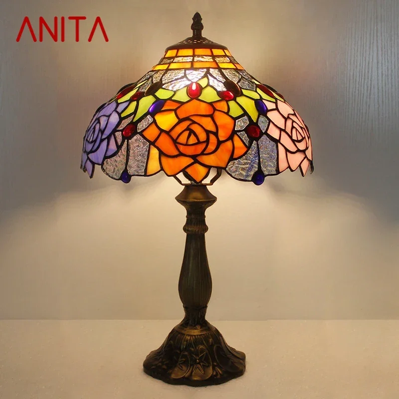 ANITA Tiffany Table Lamp LED Luxury Creativity Living Room Study Bedroom Bedside Lamp Villa Hotel Color Glass Desk Light
ANITA Tiffany Table Lamp LED Luxury Creativity Living Room Study Bedroom Bedside Lamp Villa Hotel Color Glass Desk Light