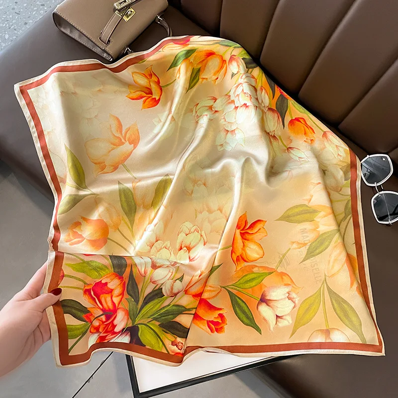 100% Nature Silk Square Scarf For Women Vintage Floral Print Hijab Neckerchief Hair Wrap Luxury Brand Scarf Ladies Accessory
100% Nature Silk Square Scarf For Women Vintage Floral Print Hijab Neckerchief Hair Wrap Luxury Brand Scarf Ladies Accessory
