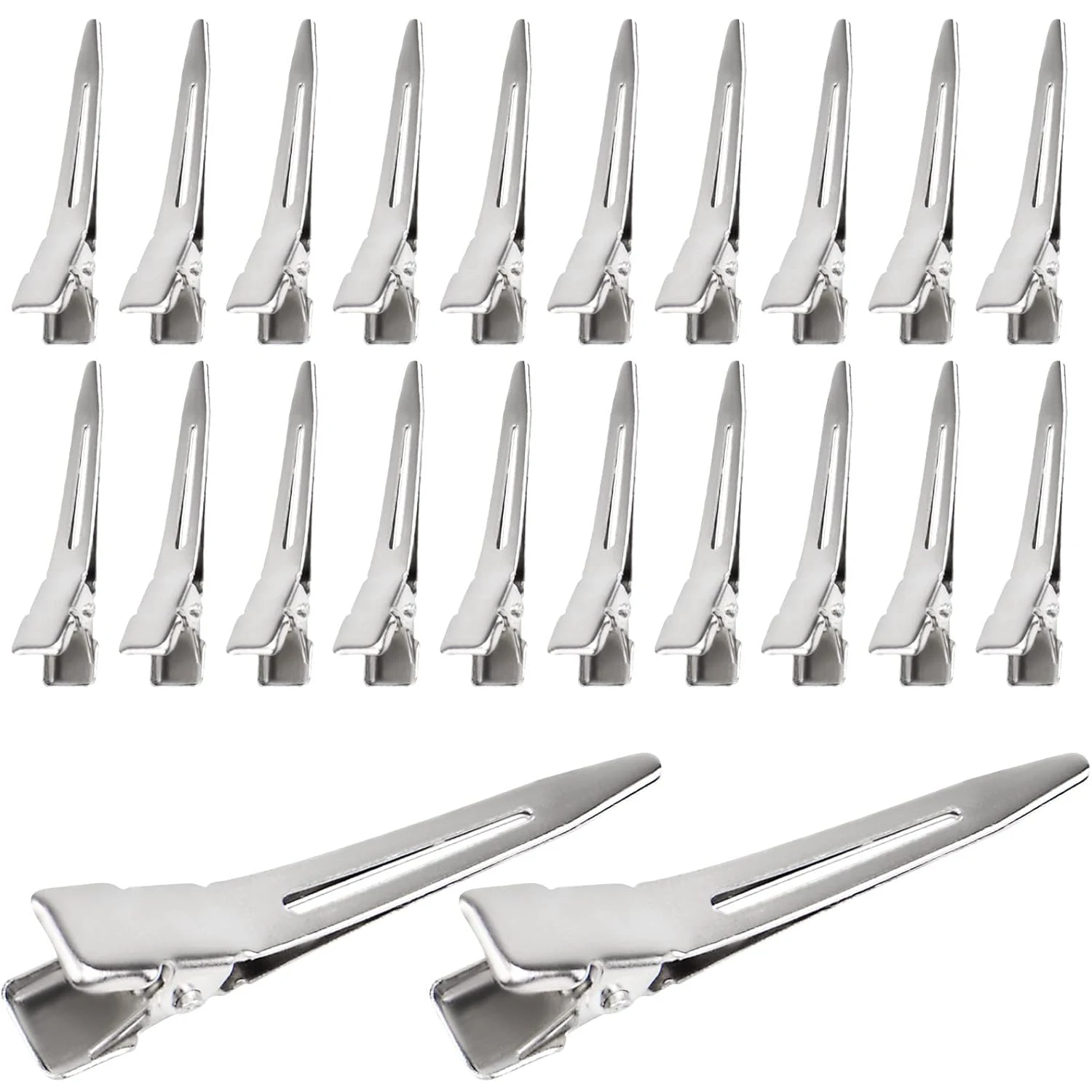 50Pcs Silver Duck Bill Clips Metal Alligator Curl Clips Single Prong Hairclip Hairpins for Salon Styling Thick Hair Sectioning,
50Pcs Silver Duck Bill Clips Metal Alligator Curl Clips Single Prong Hairclip Hairpins for Salon Styling Thick Hair Sectioning,