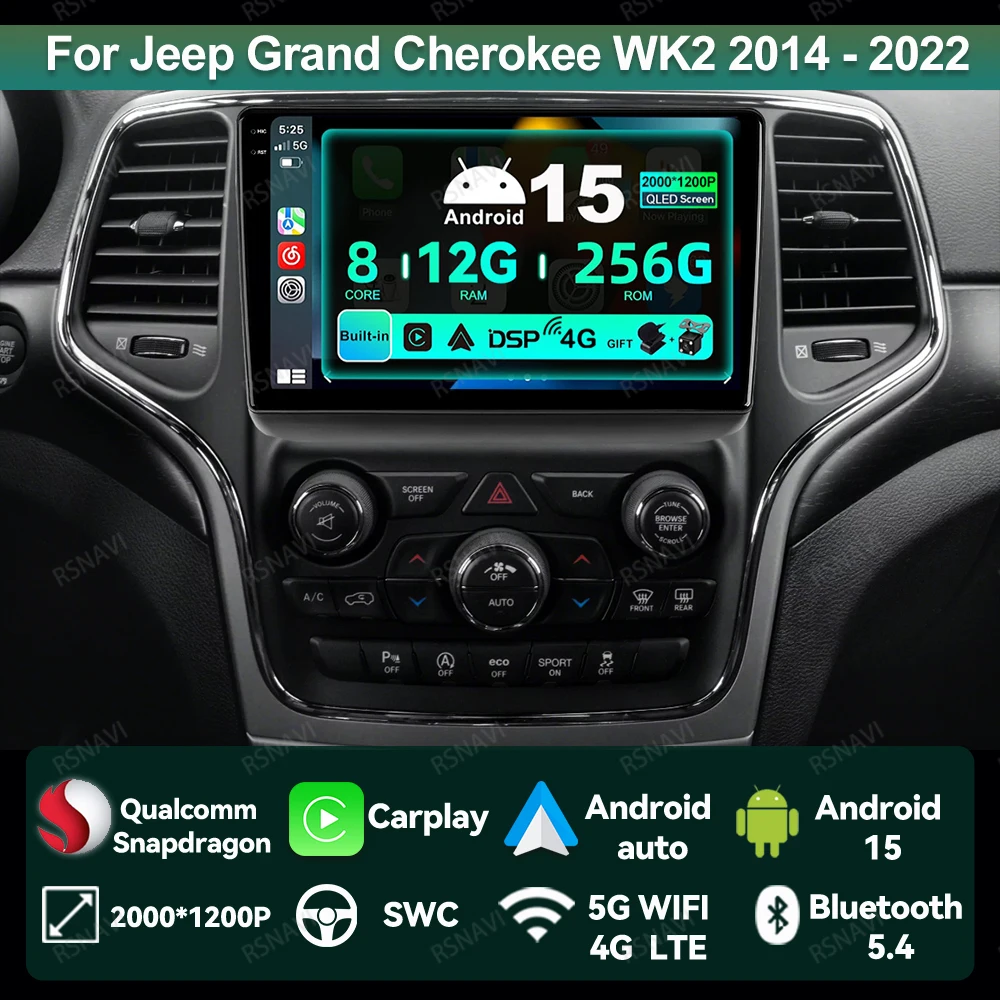 Car Radio Android 15 For Jeep Grand Cherokee WK2 2014 - 2022 GPS Viedo Player Navigation Multimedia Wireless Carplay Auto DSP BT
Car Radio Android 15 For Jeep Grand Cherokee WK2 2014 - 2022 GPS Viedo Player Navigation Multimedia Wireless Carplay Auto DSP BT