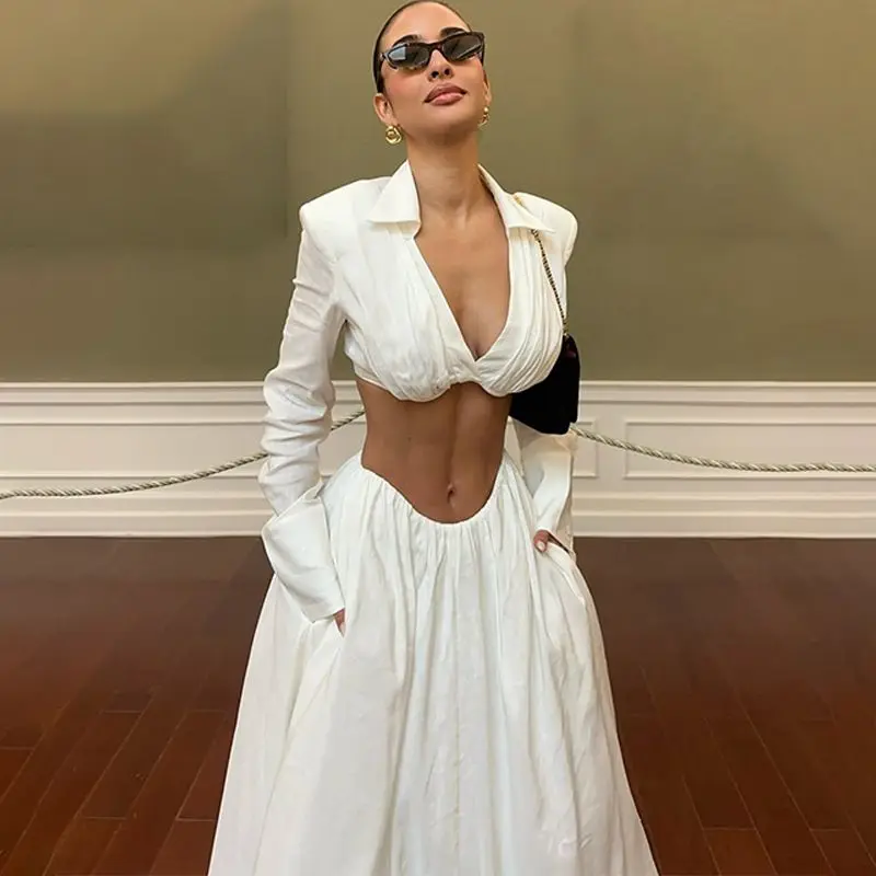 2026 New Solid Color Long-sleeved Halter Top Hip-wrapped Long Skirt Set Sexy Casual Style
2026 New Solid Color Long-sleeved Halter Top Hip-wrapped Long Skirt Set Sexy Casual Style