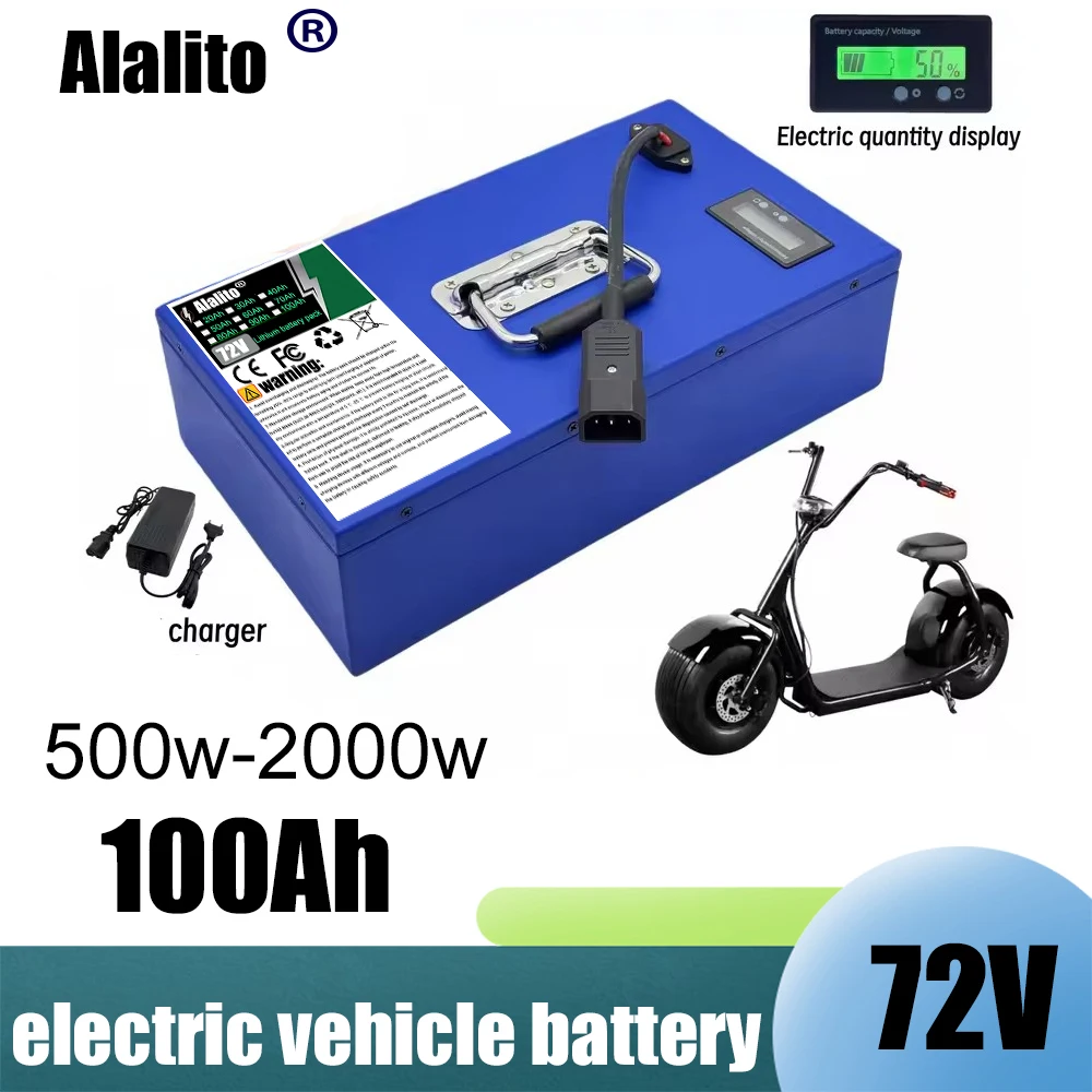 72V scooter battery 20AH-100AH 18650 lithium-ion battery with BMS 40AH and charger, suitable for motor power below 3000W
72V scooter battery 20AH-100AH 18650 lithium-ion battery with BMS 40AH and charger, suitable for motor power below 3000W