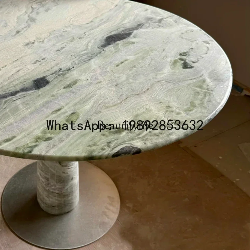 Natural cloud jadeite marble round dining table modern simplicity Italian minimalism
Natural cloud jadeite marble round dining table modern simplicity Italian minimalism