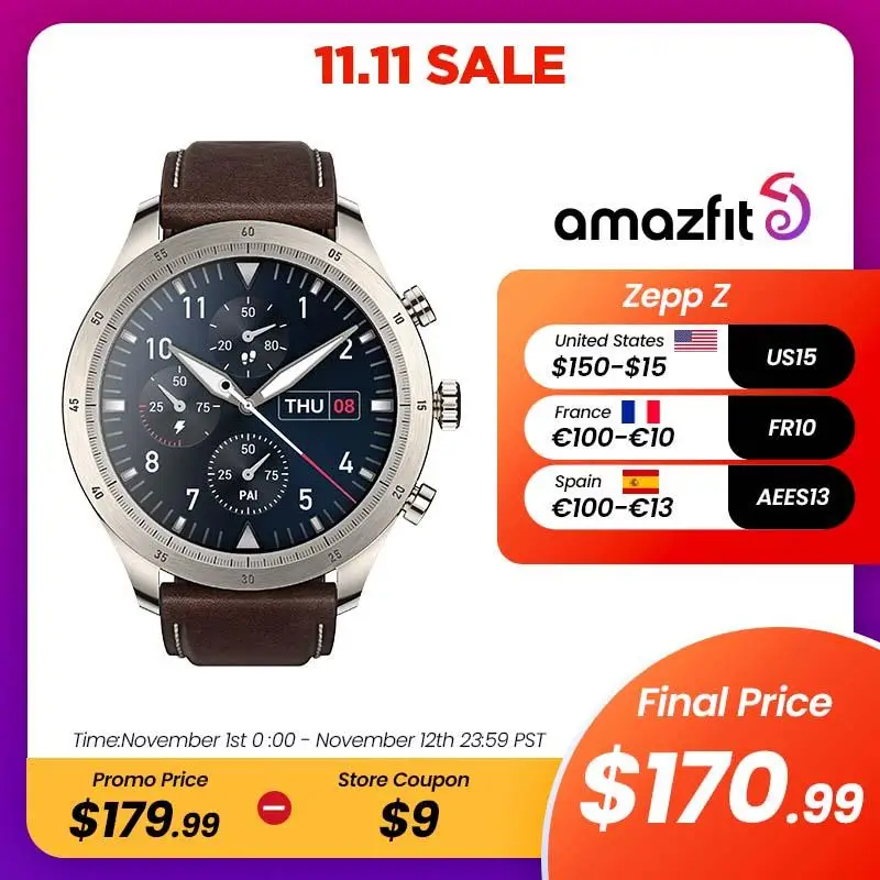 Новинка, Модные Смарт-часы Zepp Z с AMOLED дисплеем 1,39 дюйма, 326 ppi, 12 спортивных режимов, 50 циферблатов, пульсометр, качество сна
Новинка, Модные Смарт-часы Zepp Z с AMOLED дисплеем 1,39 дюйма, 326 ppi, 12 спортивных режимов, 50 циферблатов, пульсометр, качество сна