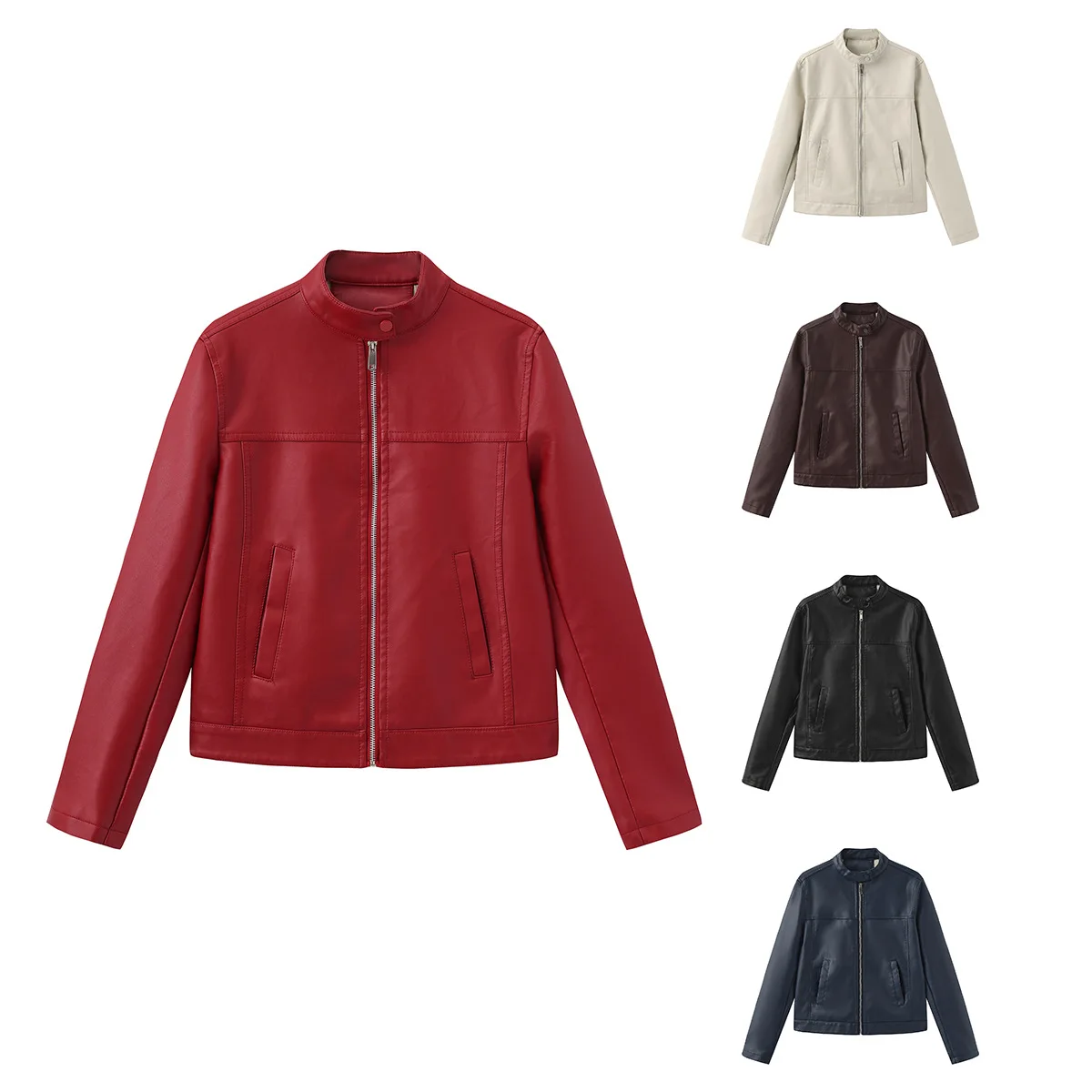 Casual Autumn Women's Motorcycle Jacket Solid Stand Collar Zipper Fly Puff Sleeve Lady's Coat High Street Bomber Coat For Female
Casual Autumn Women's Motorcycle Jacket Solid Stand Collar Zipper Fly Puff Sleeve Lady's Coat High Street Bomber Coat For Female