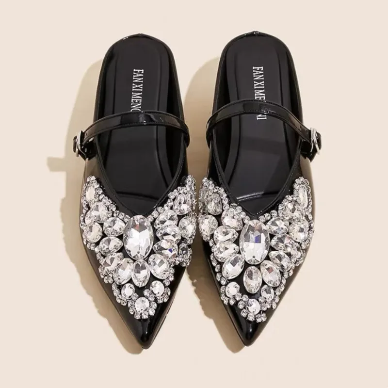 Luxury Diamonds Mules Slides Women Pointed Toe Pumps Brand Sandals Female Summer New Fashion Rhinestone Slippers for Women 
Luxury Diamonds Mules Slides Women Pointed Toe Pumps Brand Sandals Female Summer New Fashion Rhinestone Slippers for Women