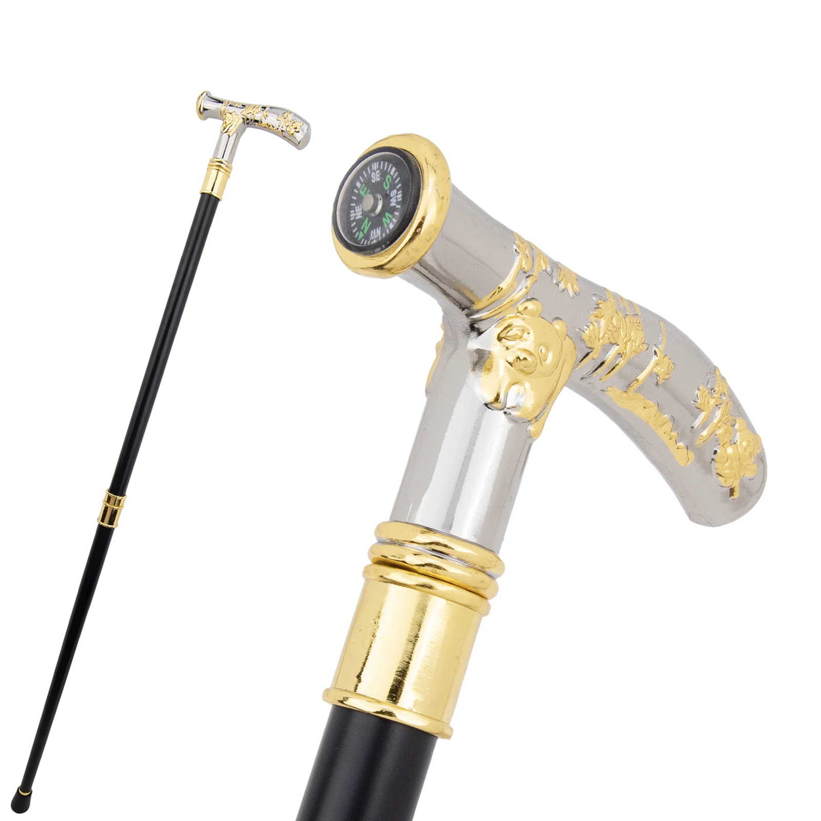 White Golden Panda Compass Walking Cane Stick Gentleman Elegant Cosplay Cane Knob Crosier Performance Stage Cane 92cm
White Golden Panda Compass Walking Cane Stick Gentleman Elegant Cosplay Cane Knob Crosier Performance Stage Cane 92cm
