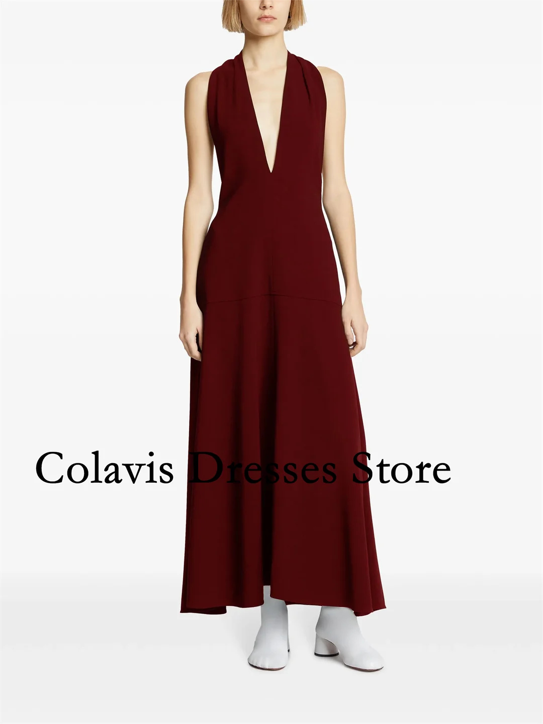 2025 Индивидуальные платья с бретелькой на шее и открытой спиной, винно-красные креповые платья для выпускного вечера, вечернее платье, женские вечерние платья, вечернее платье
2025 Индивидуальные платья с бретелькой на шее и открытой спиной, винно-красные креповые платья для выпускного вечера, вечернее платье, женские вечерние платья, вечернее платье