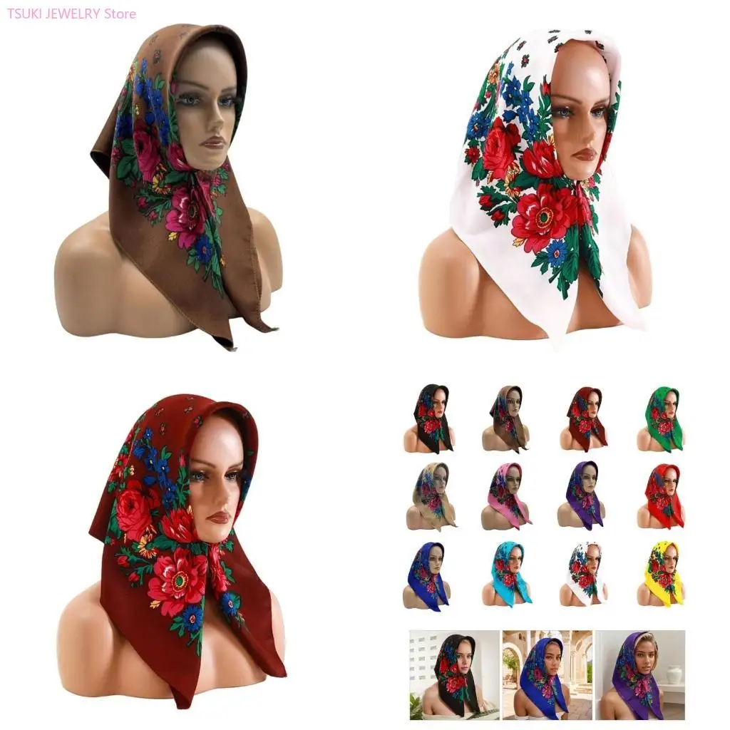62KE Russian Flower Print Head Scarf for Women Comfortable and Breathable Headwrap
62KE Russian Flower Print Head Scarf for Women Comfortable and Breathable Headwrap