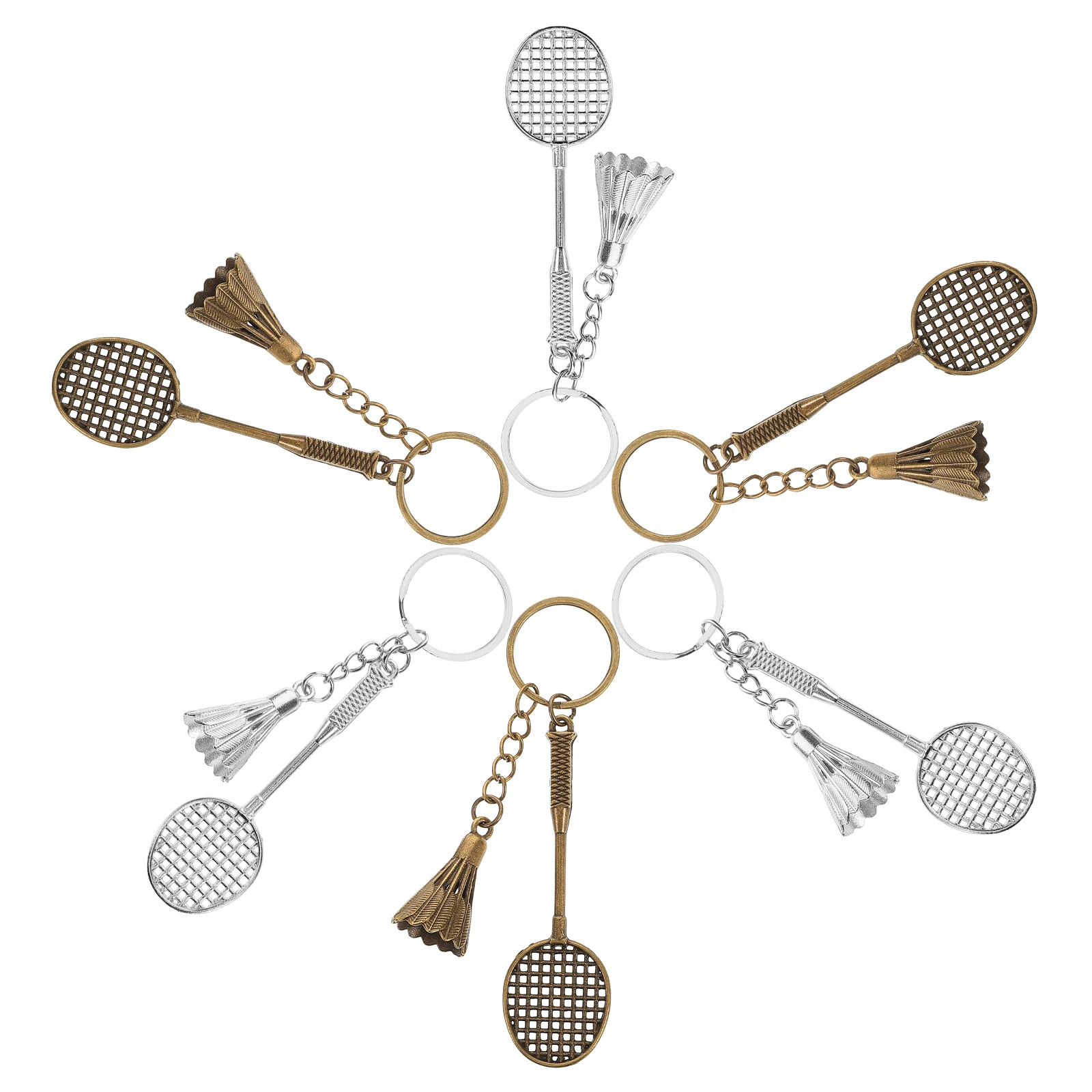 6Pcs Badminton Player Keychain Set Stylish Metal Shuttlecock Bronze Modern Silver for Everyday Use
6Pcs Badminton Player Keychain Set Stylish Metal Shuttlecock Bronze Modern Silver for Everyday Use