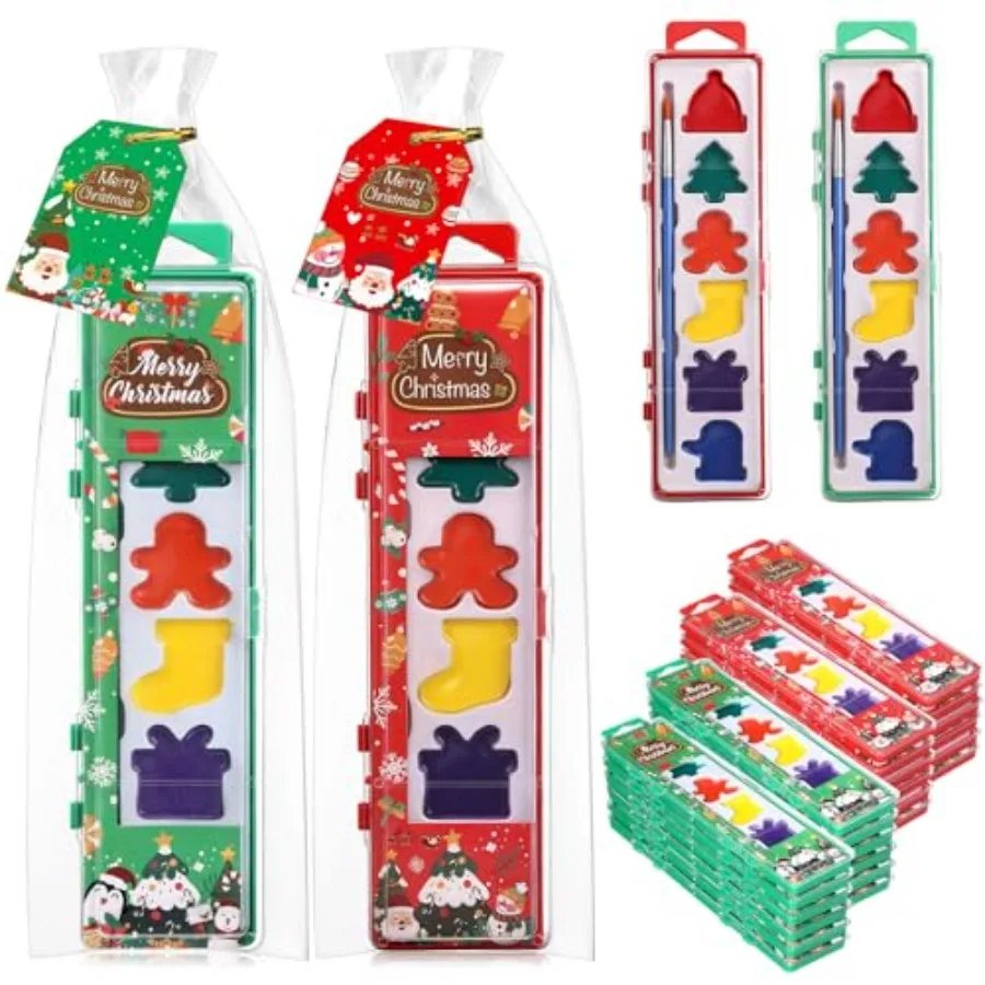 24 Pack Merry Christmas Watercolor Paint Set Bulk 6 Colors Washable Christmas Water Color Paint with Paintbrush Gift Card for X
24 Pack Merry Christmas Watercolor Paint Set Bulk 6 Colors Washable Christmas Water Color Paint with Paintbrush Gift Card for X
