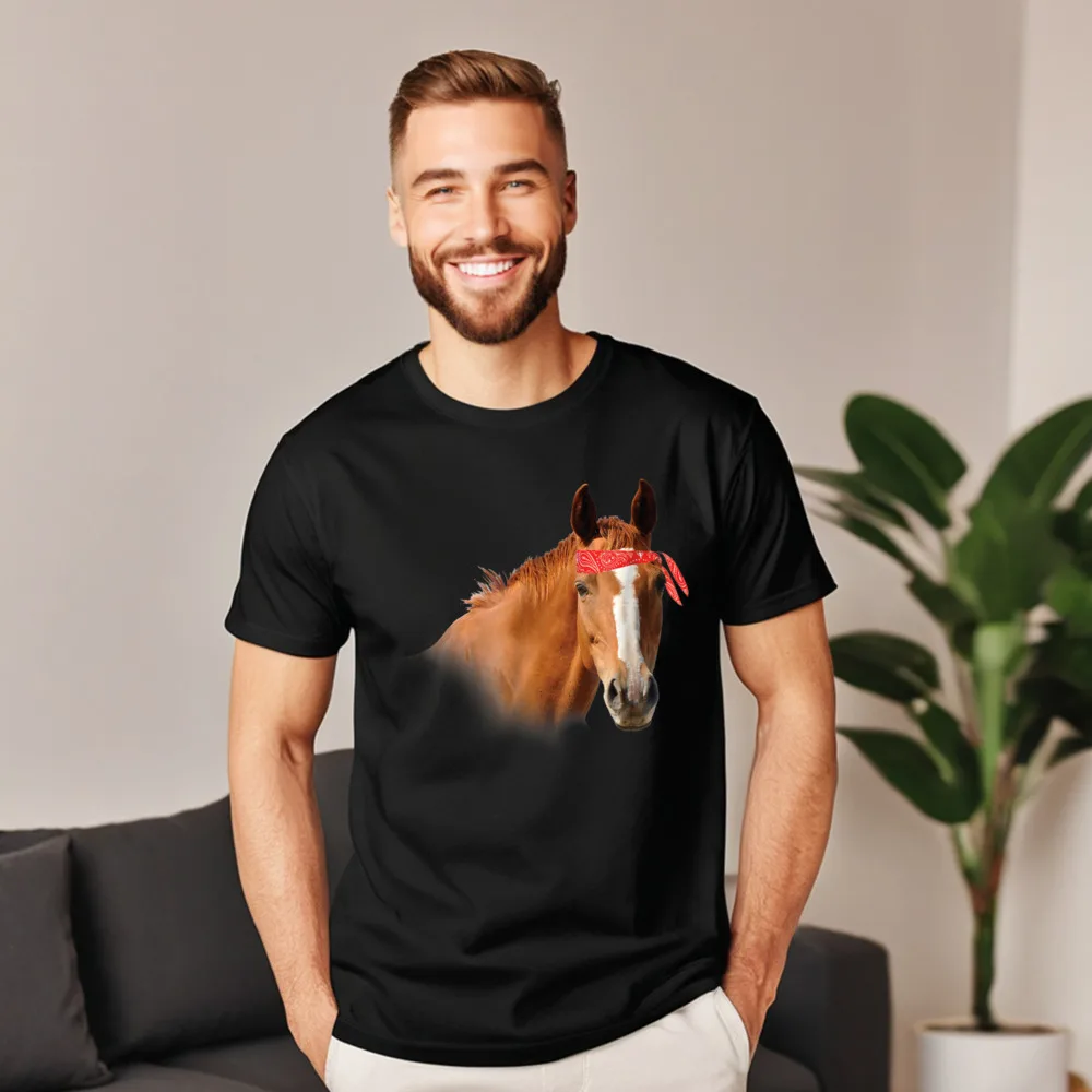 Horse Bandana T Shirt for Premium Cotton Mens Short Sleeve Tops & Tees Classic Christmas T-Shirt Discount Round Neck T Shirts
Horse Bandana T Shirt for Premium Cotton Mens Short Sleeve Tops & Tees Classic Christmas T-Shirt Discount Round Neck T Shirts