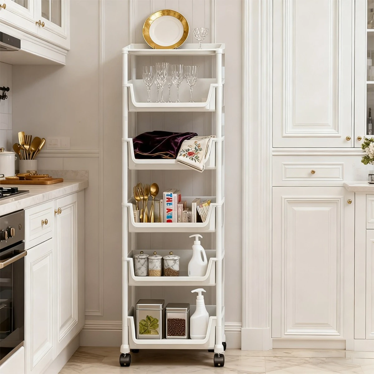 Bookshelf Storage Trolley Mobile Kitchen Organizer Cart With Wheels Multi-Layer Bathroom Shelves Household Snacks Storage Rack
Bookshelf Storage Trolley Mobile Kitchen Organizer Cart With Wheels Multi-Layer Bathroom Shelves Household Snacks Storage Rack