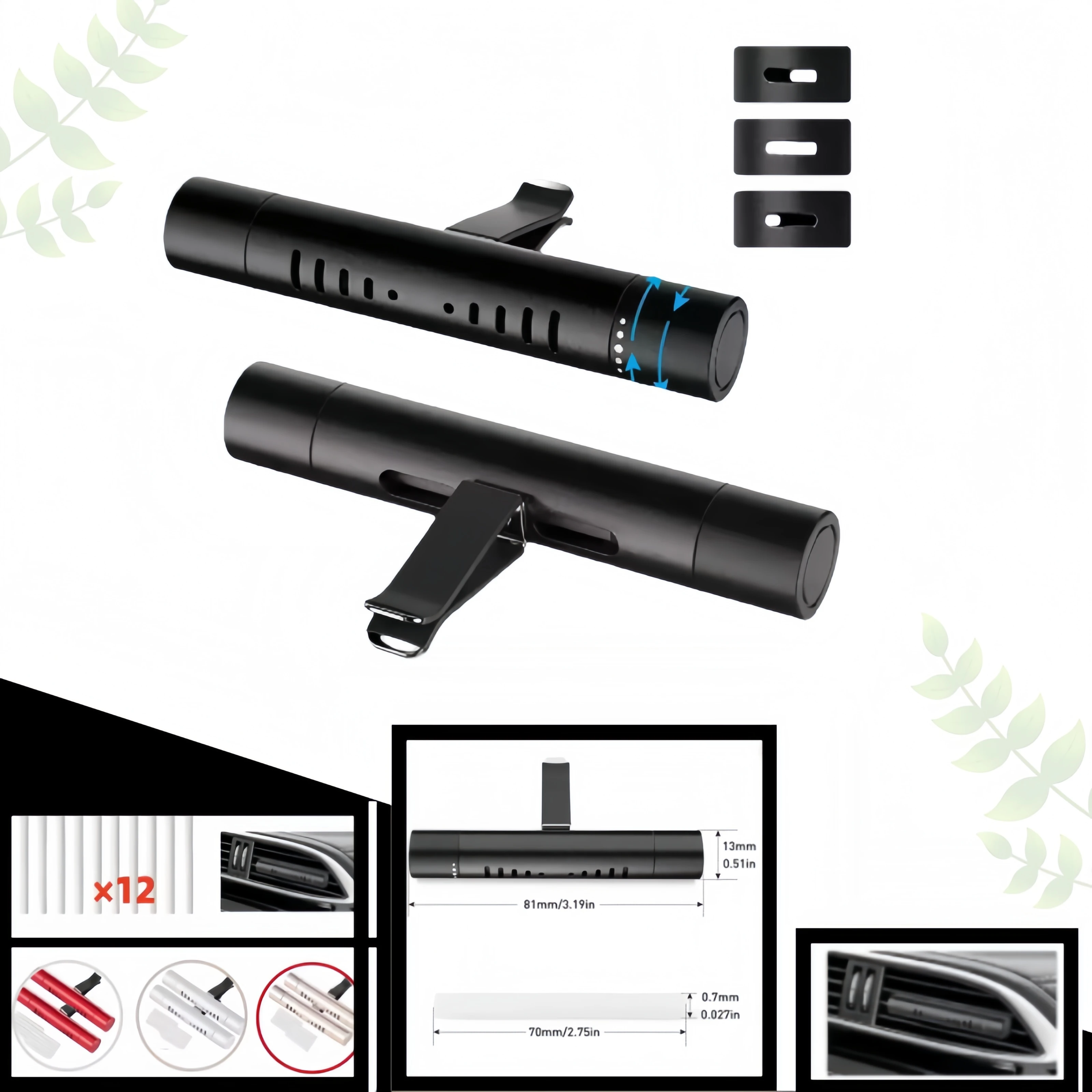 2Pcs Cylindrical Car Air Freshener Essential Oil Vent Clip Long Lasting Perfume Fragrance Diffuser Auto Interior Decor Accessor
2Pcs Cylindrical Car Air Freshener Essential Oil Vent Clip Long Lasting Perfume Fragrance Diffuser Auto Interior Decor Accessor