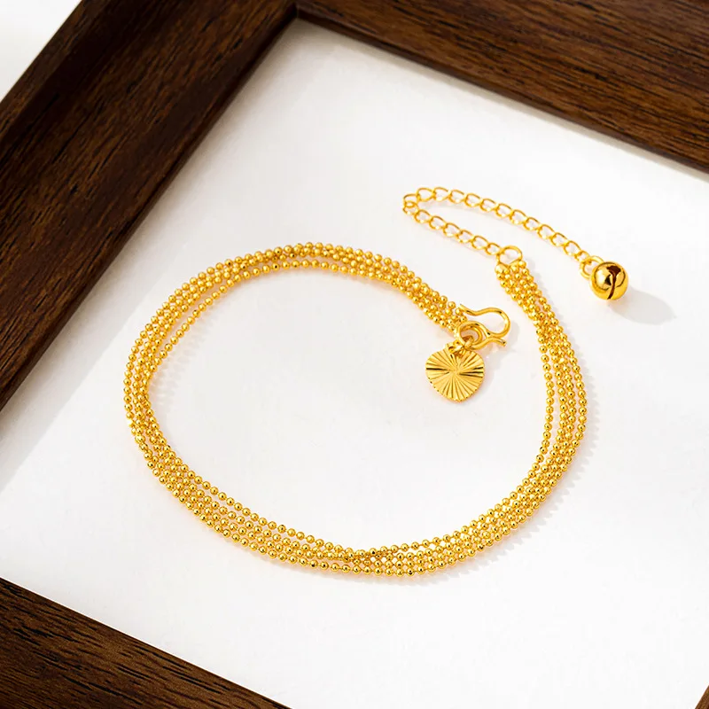 Luxury 24K 9999 Pure Gold real gold Women's small ball anklet
Luxury 24K 9999 Pure Gold real gold Women's small ball anklet