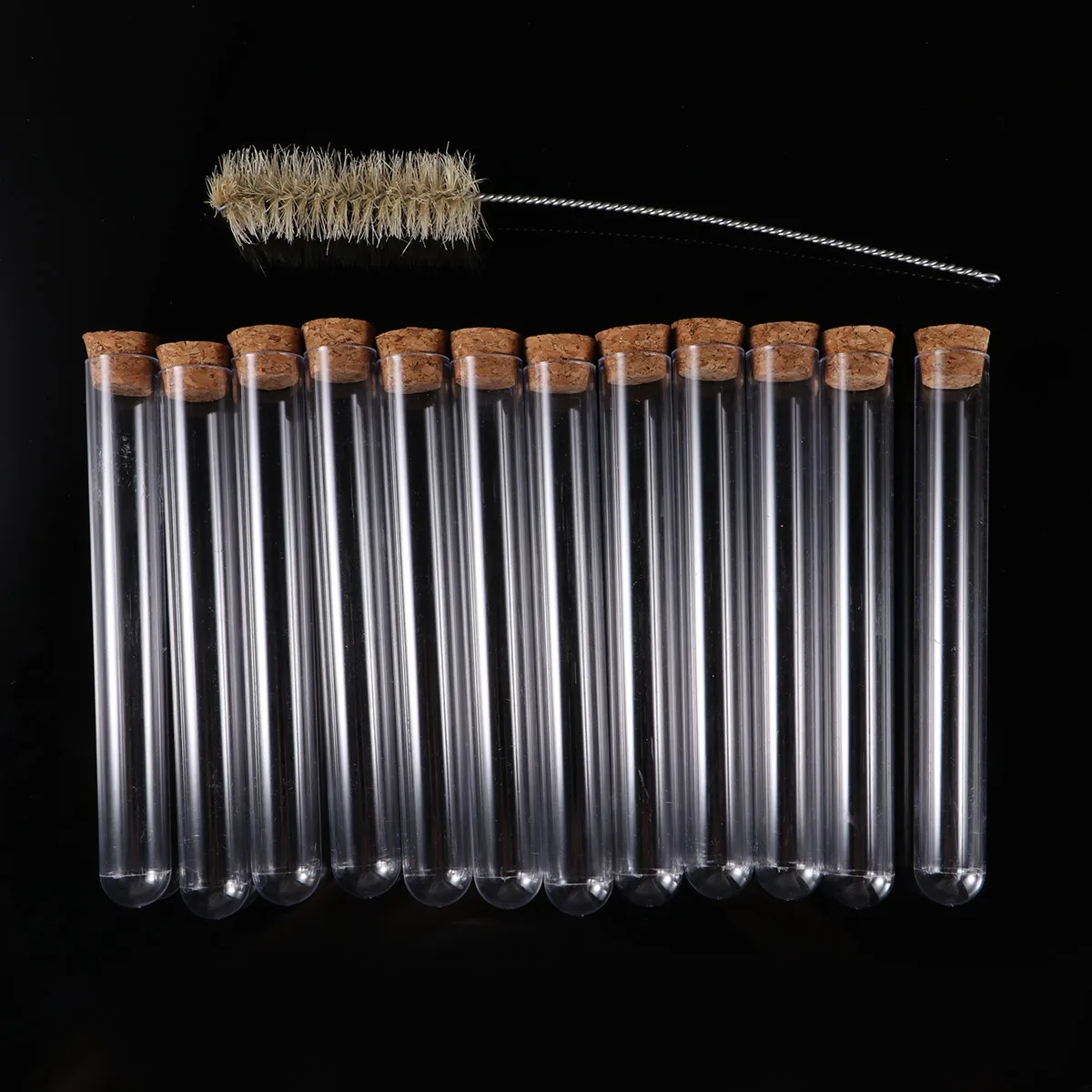 12Pcs Test Tubes Plastic 20x150mm Wooden Stopper Leak Proof for Chemical Experiments Lotion Storage Test Tubes
12Pcs Test Tubes Plastic 20x150mm Wooden Stopper Leak Proof for Chemical Experiments Lotion Storage Test Tubes