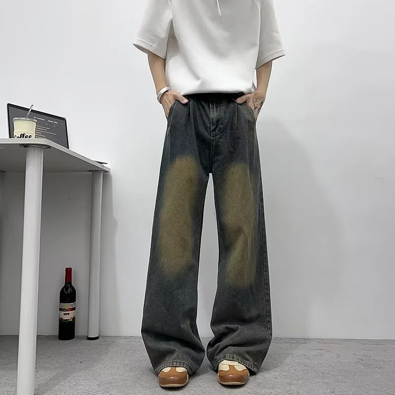 Retro American Waed Wide Leg Men's Jeans Straight Casual Loose Drapey Floor-Length Spring Autumn Trendy Brand
Retro American Waed Wide Leg Men's Jeans Straight Casual Loose Drapey Floor-Length Spring Autumn Trendy Brand