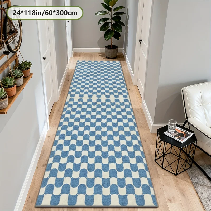 VIKAMA Blue and White Checkered Rectangular Rug, Soft Non-Slip Hallway and Kitchen Mat, Entryway Rug, Home Decor
VIKAMA Blue and White Checkered Rectangular Rug, Soft Non-Slip Hallway and Kitchen Mat, Entryway Rug, Home Decor