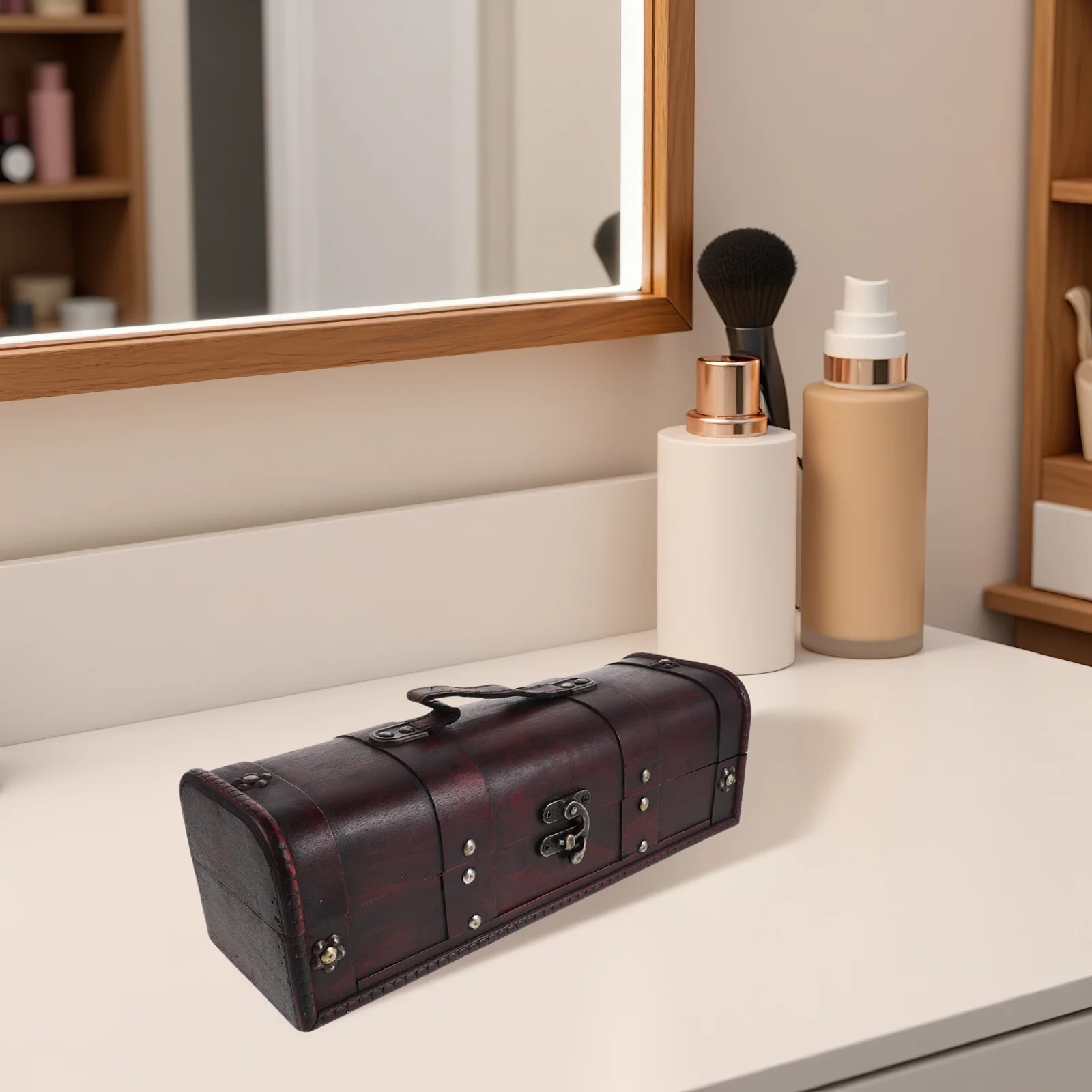 Vintage Wooden Jewelry Storage Box 13.36X4.72X4.32In Desktop Organizer Trinket Chest Decorative Keepsake Box For Earrings
Vintage Wooden Jewelry Storage Box 13.36X4.72X4.32In Desktop Organizer Trinket Chest Decorative Keepsake Box For Earrings