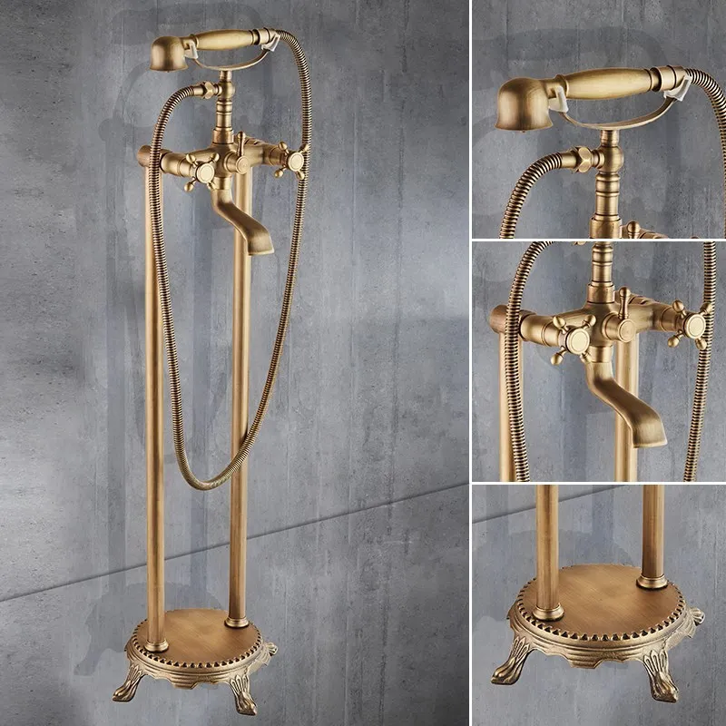 Floor-Standing Bathtub Faucet with Cylinder-Side Wooden Barrel Pedestal Basin for Hot And Cold Water Vertical Bathtub Fittings
Floor-Standing Bathtub Faucet with Cylinder-Side Wooden Barrel Pedestal Basin for Hot And Cold Water Vertical Bathtub Fittings