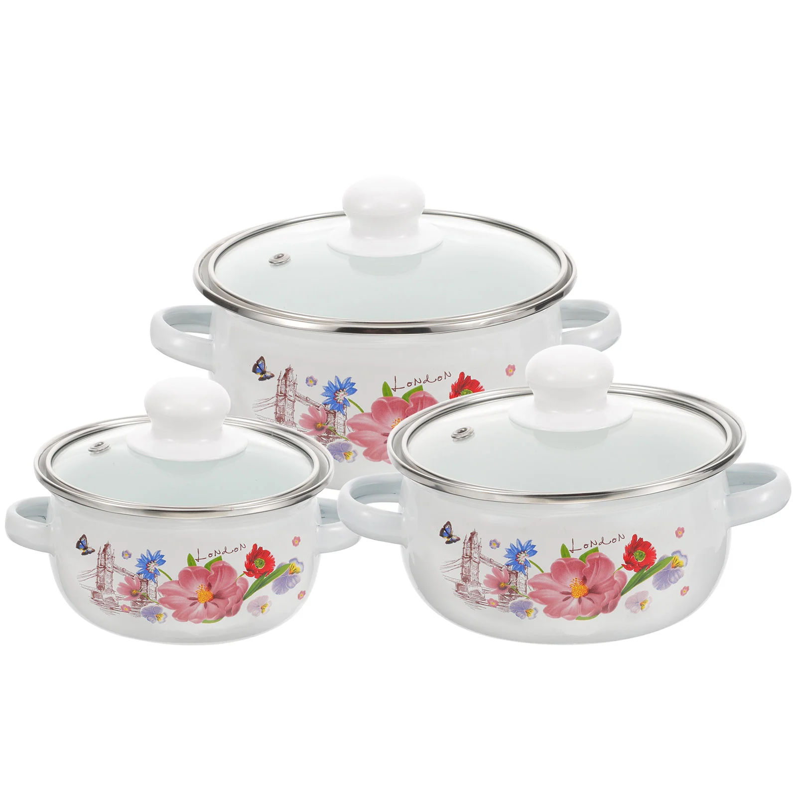 3 Pcs Instant Noodle Pot Enamel Cooking Pots Casserole Bakeware Pans Multi-use Stewing
3 Pcs Instant Noodle Pot Enamel Cooking Pots Casserole Bakeware Pans Multi-use Stewing