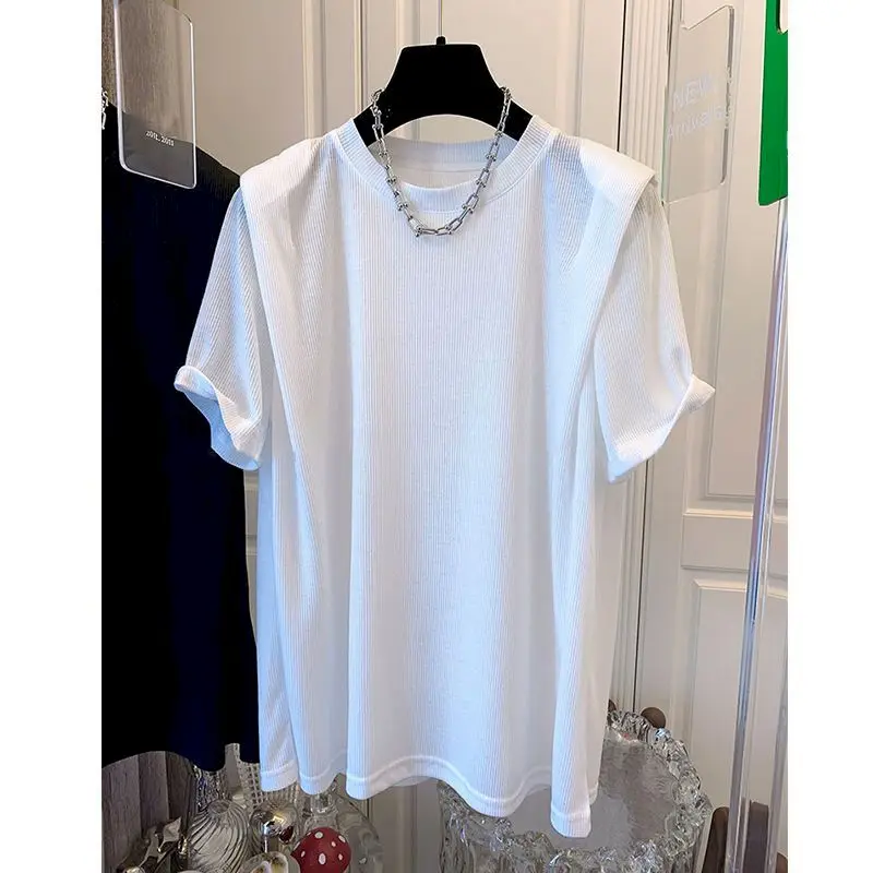 Oversized T-shirts Women Casual Loose Short Sleeve Tops 2025 Summer Trend Thin Solid Color T Shirt Shoulder Pad Bottom Shirt Top
Oversized T-shirts Women Casual Loose Short Sleeve Tops 2025 Summer Trend Thin Solid Color T Shirt Shoulder Pad Bottom Shirt Top
