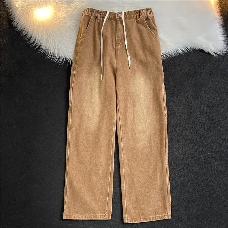Washed Denim Jeans Men's Trendy Straight Leg Loose Fit Dad Pants Drawstring Wide Leg Autumn Casual Fashion Youth Popular
Washed Denim Jeans Men's Trendy Straight Leg Loose Fit Dad Pants Drawstring Wide Leg Autumn Casual Fashion Youth Popular