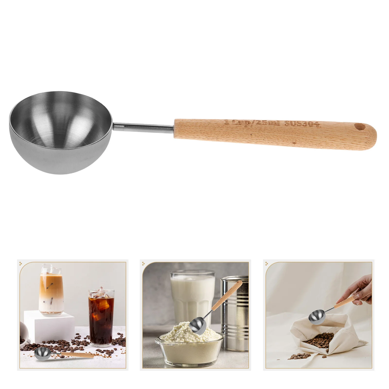 25Ml Coffee Measuring Scoop Wooden Handle Ergonomic Design For Protein Powder Tea Baking Graduated Spoon Kitchen Measuring Tools
25Ml Coffee Measuring Scoop Wooden Handle Ergonomic Design For Protein Powder Tea Baking Graduated Spoon Kitchen Measuring Tools